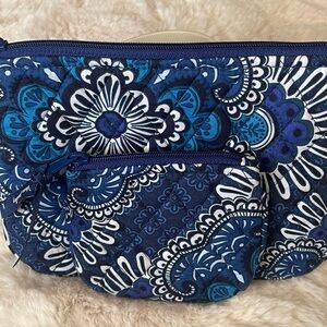 Vera Bradley 2 bag set. Cosmetic bag and smaller coin purse bag EUC